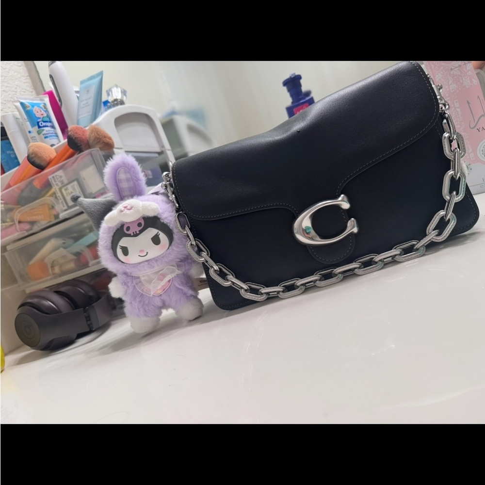 Coach Black Soft tabby with chain